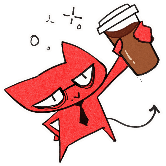 Awr The Red Cat coffee animated sticker