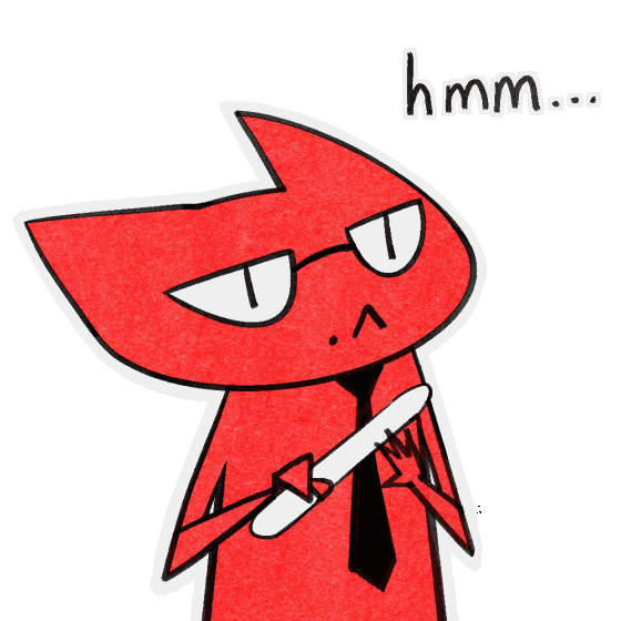 Awr The Red Cat hmm animated sticker